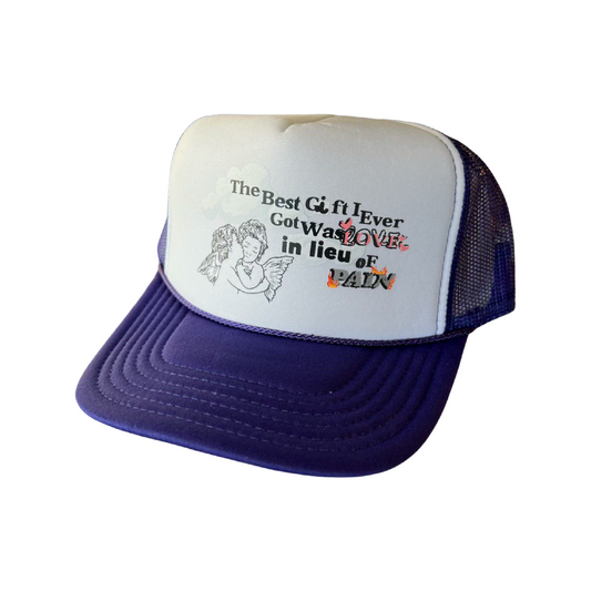 "In Lieu Of Pain" Trucker Hat (Purple/White)